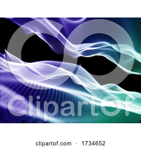 3D Abstract Background with Flowing Cyber Dots by KJ Pargeter