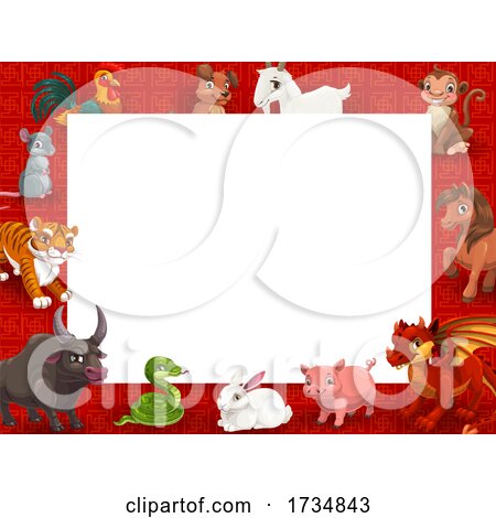 Chinese Zodiac Animal Border by Vector Tradition SM