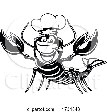 Black and White Chef Lobster by Vector Tradition SM