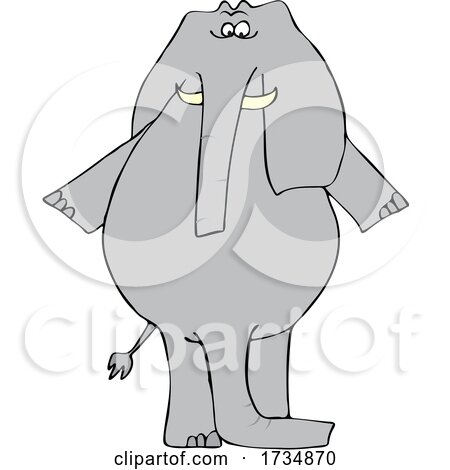 Cartoon Elephant with Two Trunks by djart