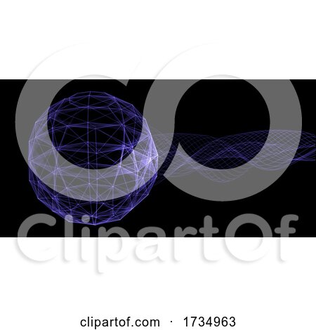 Abstract Banner with Plexus Globe and Flowing Particles by KJ Pargeter