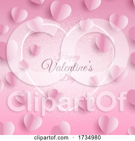 Valentines Day Background with Folded Hearts by KJ Pargeter