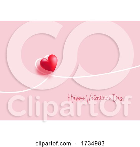 Valentines Day Background with Minimal Heart Design by KJ Pargeter