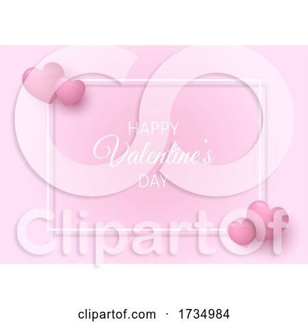 Valentines Day Background with Pink Hearts by KJ Pargeter