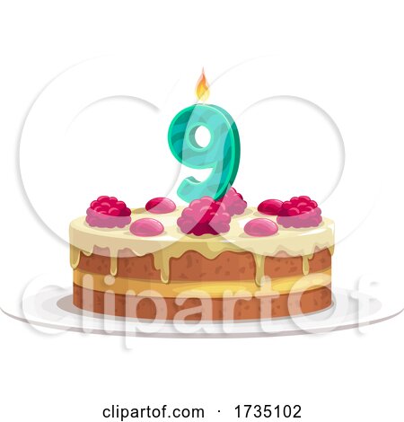 9th birthday cake clipart