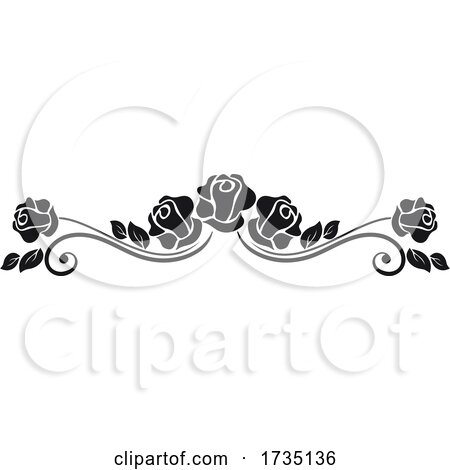 black and white roses clipart border