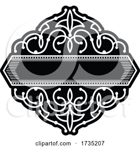 Black and White Antique Flourish Design by Vector Tradition SM