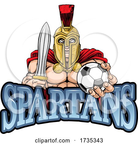 Spartan Trojan Soccer Football Sports Mascot by AtStockIllustration