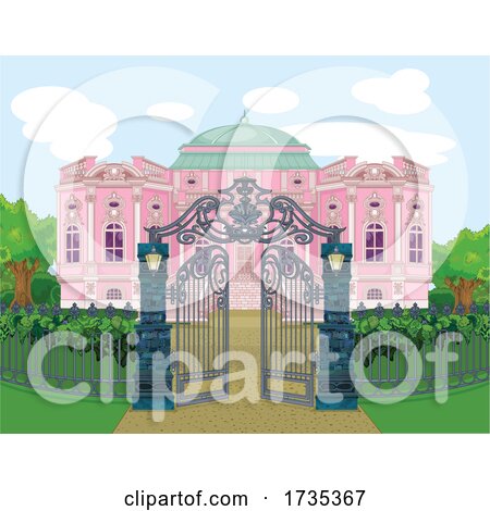 Gate and Pink Palace by Pushkin