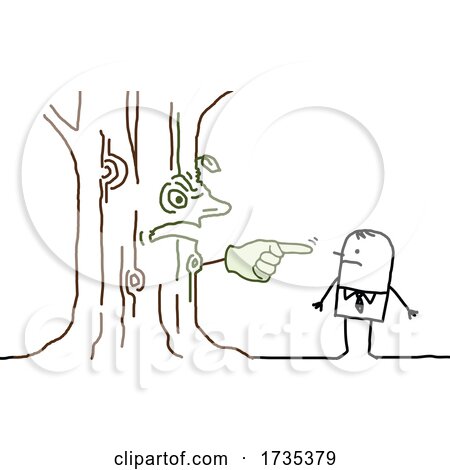 Stick Man Being Lectured by a Tree by NL shop