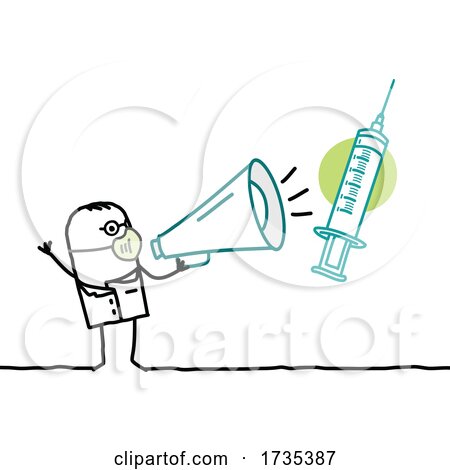 Stick Man Doctor Announcing a Vaccine by NL shop