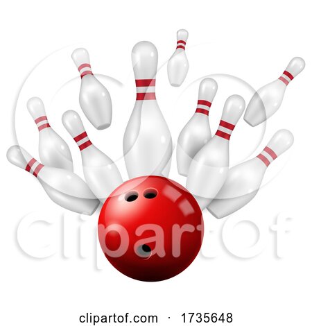 3d Bowling Ball and Pins by Vector Tradition SM