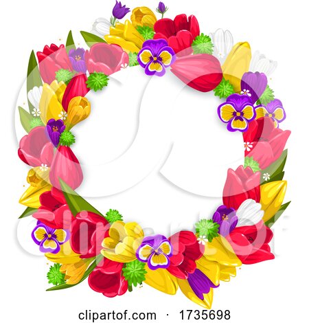 Floral Easter Wreath by Vector Tradition SM