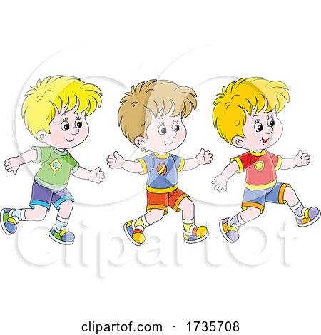 Three Boys Running by Alex Bannykh