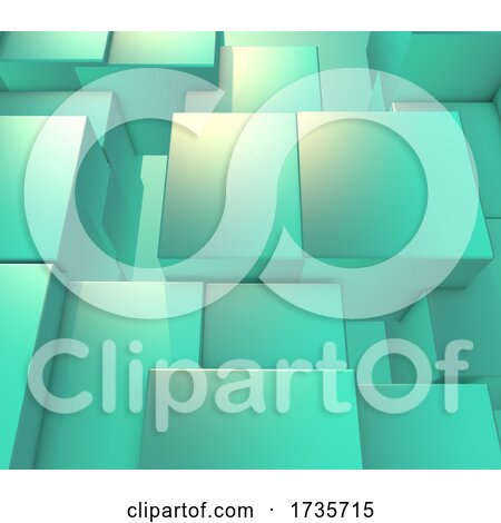 3D Modern Abstract Background with Extruding Cubes by KJ Pargeter