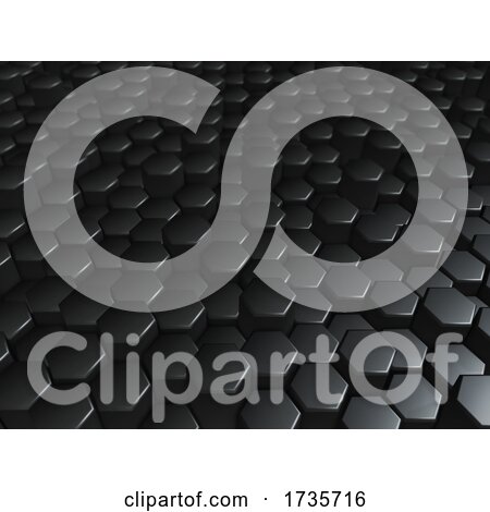 3D Modern Tech Background of Black Extruding Hexagons by KJ Pargeter