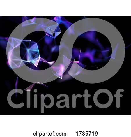 3D Abstract Background with Connecting Lines and Dots, Modern Communications by KJ Pargeter