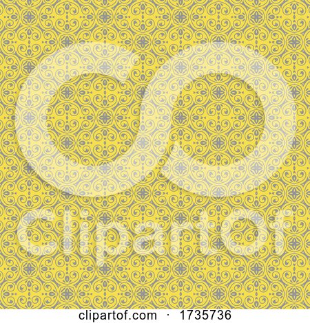 Decorative Pattern Background in Yellow and Grey by KJ Pargeter