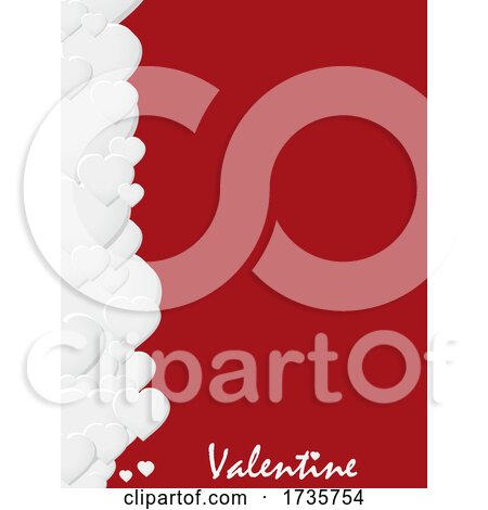 Valentine Red Sheet with Hearts and Devorative Text by elaineitalia