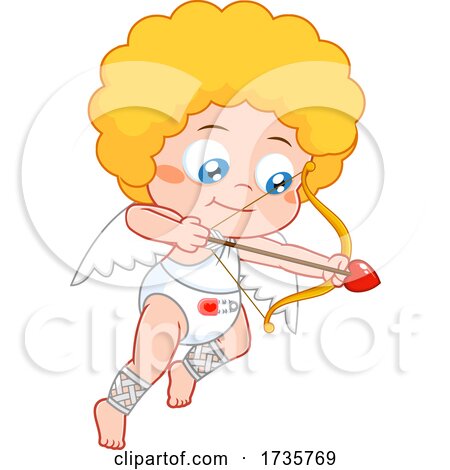 Baby Cupid Aiming an Arrow by Hit Toon