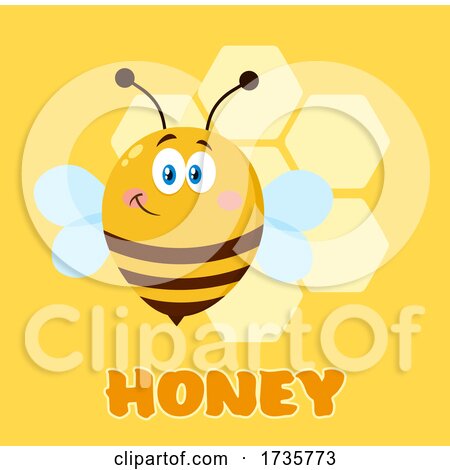 Happy Chubby Bee and Honey Text by Hit Toon