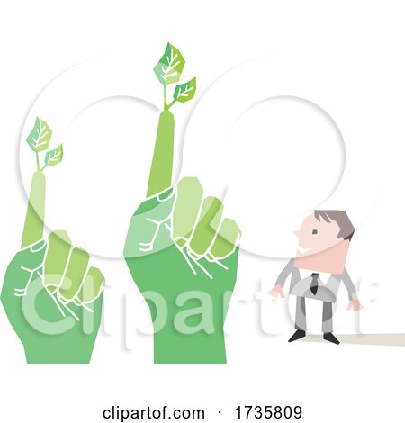 Business Man with Green Hands by NL shop