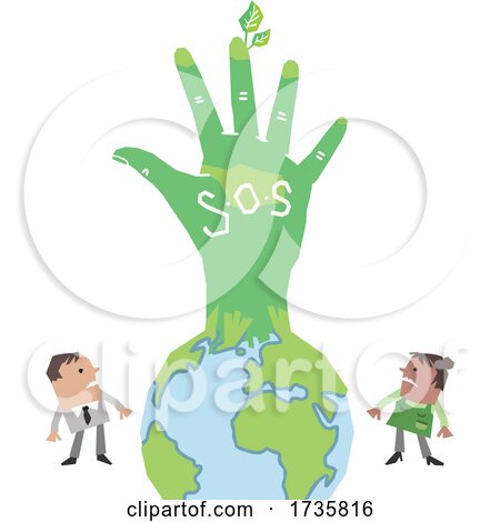 Hand Emerging from Earth wIth People by NL shop