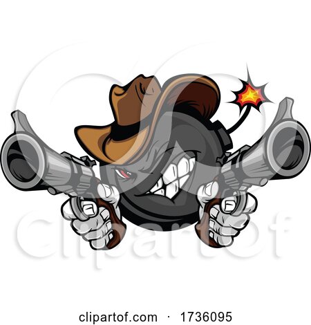 Bomb Cowboy Shooting Guns by Chromaco
