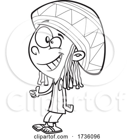 Cartoon Black and White Jamaican Boy by toonaday