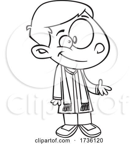 Cartoon Black and White Indian Boy by toonaday