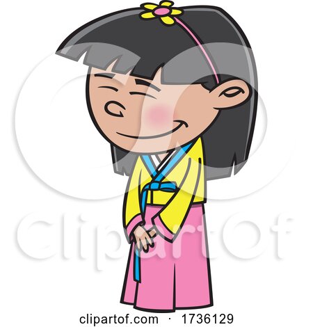 Cartoon Korean Girl by toonaday