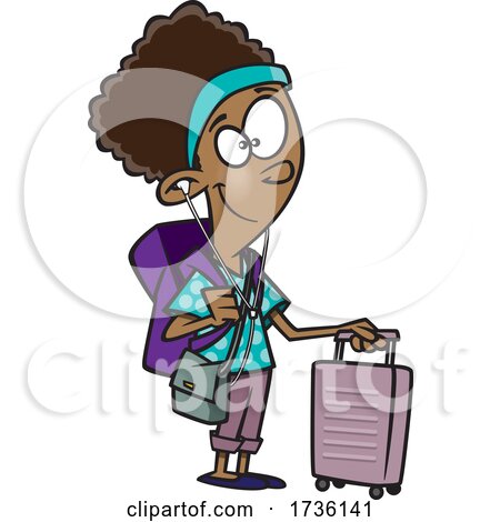 Cartoon Girl Traveling by toonaday