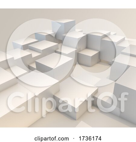 3D Modern Abstract Background with Extruding Cubes by KJ Pargeter