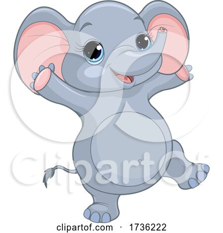 Cute Baby Elephant Jumping by Pushkin