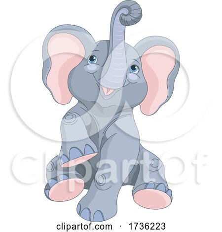 Clipart of a Cute Baby Elephant - Royalty Free Vector Illustration by  Pushkin #1517079