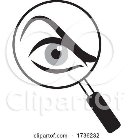 Grayscale Female Eye in a Magnifying Glass by Johnny Sajem