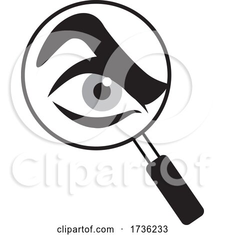 Grayscale Eye in a Magnifying Glass by Johnny Sajem