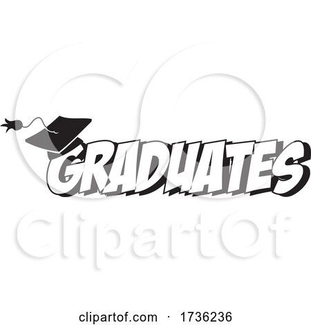 Black and White Mortar Board on Graduates Text by Johnny Sajem