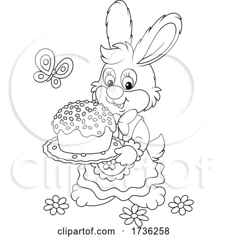 Bunny Rabbit Carrying an Easter Cake by Alex Bannykh