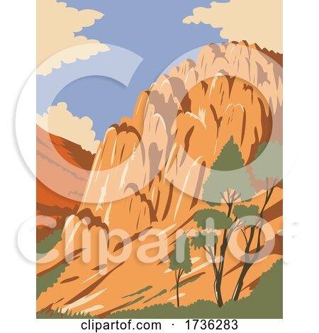 Pinnacles National Park with Rock Formations in Salinas Valley California United States Wpa Poster Art by patrimonio