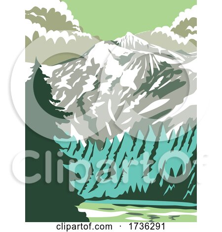 North Cascades National Park with Goode Mountain in Washington State United States WPA Poster Art by patrimonio