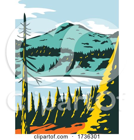 Lassen Volcanic National Park in California WPA Poster Art by patrimonio
