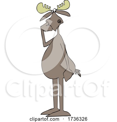 Cartoon Moose Picking Its Nose by djart
