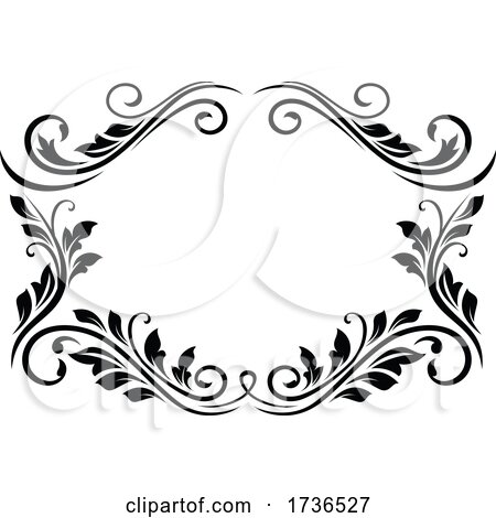 Black and White Floral Frame by Vector Tradition SM