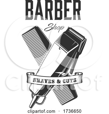 Dark Gray Barber Shop Design by Vector Tradition SM