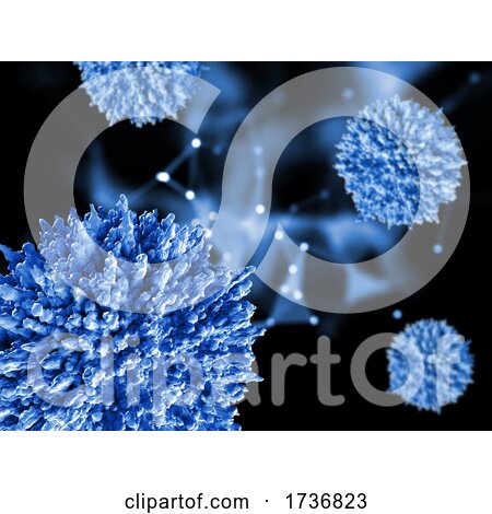 3D Abstract Medical Background with Virus Cells by KJ Pargeter