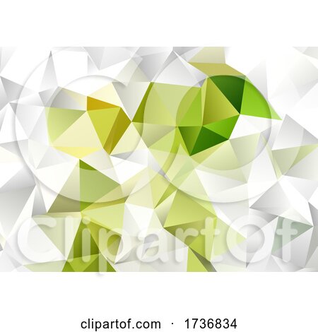Green and White Low Poly Abstract Design by KJ Pargeter