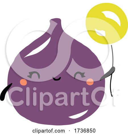 Cute Fig Fruit with Balloon by elena