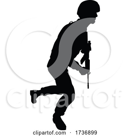 Soldier Detailed High Quality Silhouette by AtStockIllustration