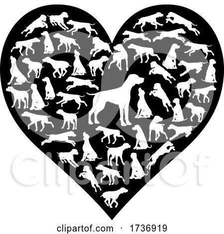 Dog Heart Silhouette Concept by AtStockIllustration